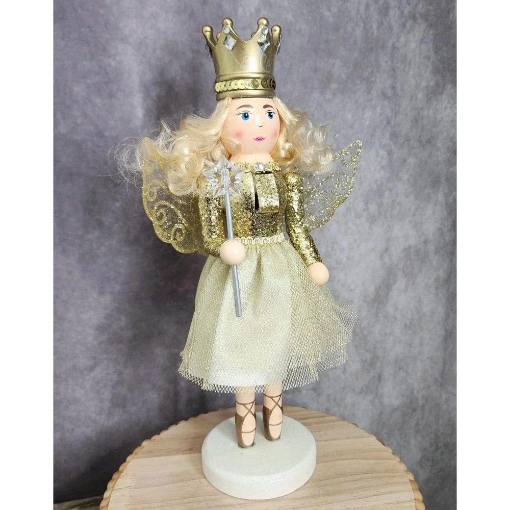 Gold Ballerina Princess Nutcracker Crown Tutu‎ Wooden Christmas 14